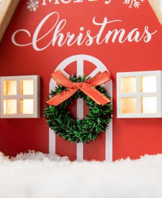 Christmas Lighted Wooden House Table D&eacute;cor, Set of 2