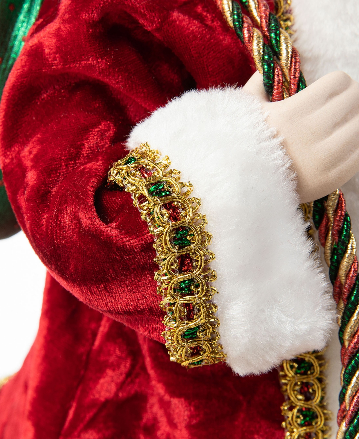 Glitzhome 18 H Christmas Traditional Santa Figurine with Porcelain Face