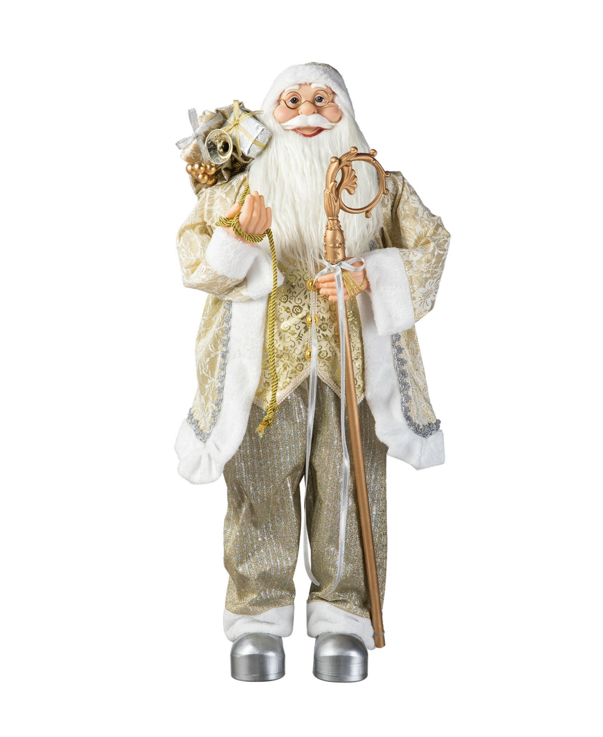 Glitzhome 35 H Oversized Christmas Elegant Santa Figurine In Multi