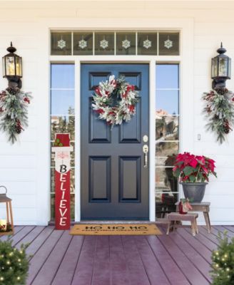 24 D Christmas Flocked Pinecone Berry Wreath