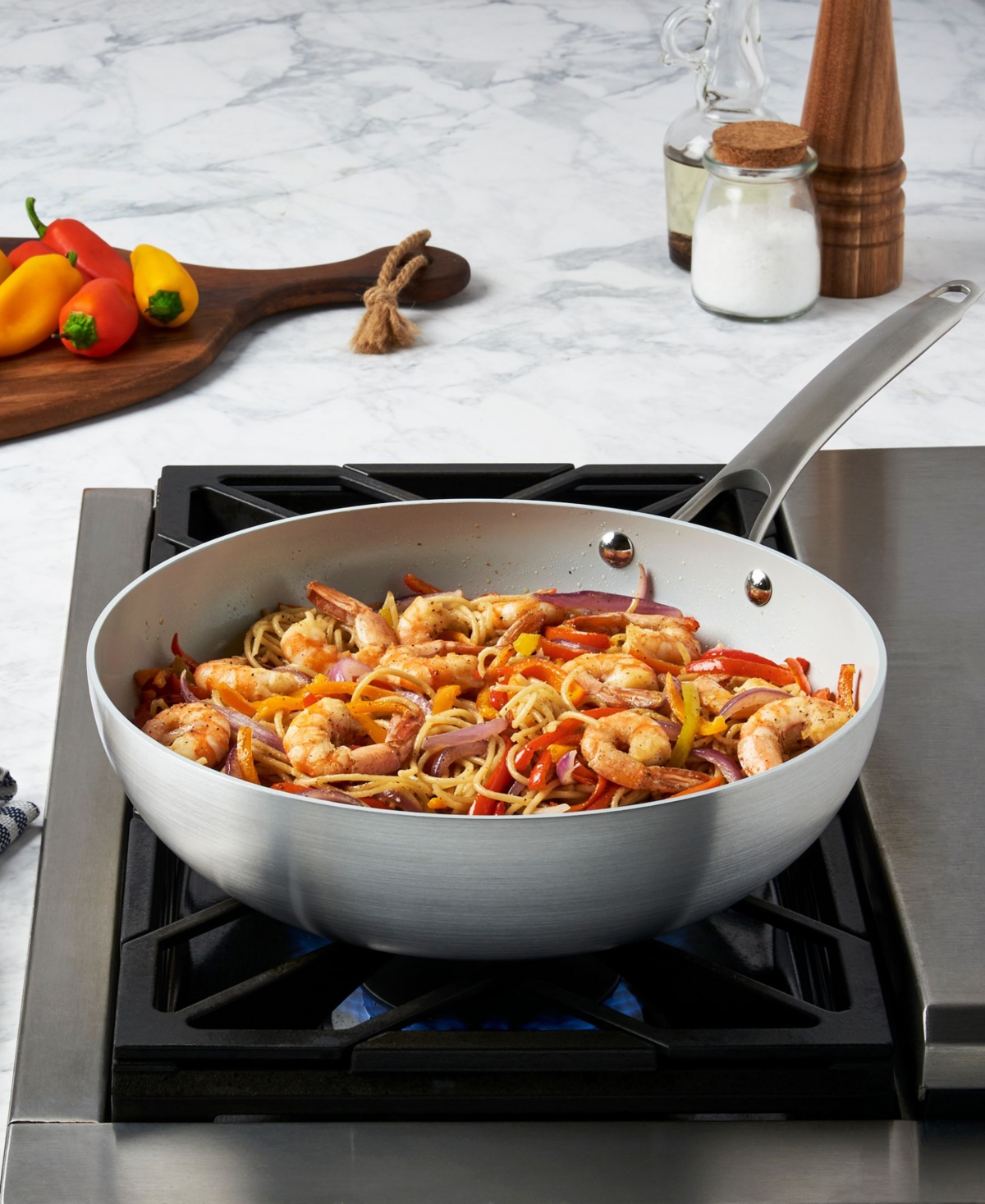 Smart Planet 11.75" Aluminum Nonstick Open Everything Pan In Silver