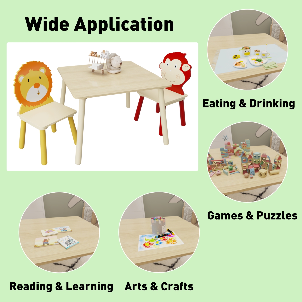 Streamdale Furniture 3-Piece Kids Table and Chair Set