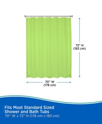 Medium Weight Peva Shower Curtain Liner and Beaded Roller Ring Set