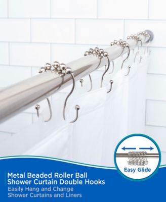 Beaded Roller Shower Curtain Double Hooks