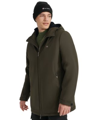 Men's Performance Hooded, Faux Sherpa-Lined Peacoat Jacket