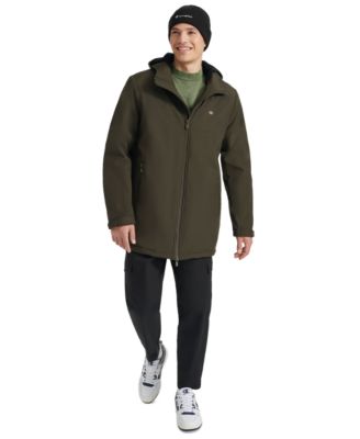 Men's Performance Hooded, Faux Sherpa-Lined Peacoat Jacket