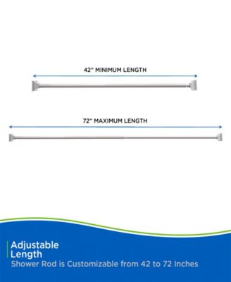 Twist Fit™ No Tools Decorative Shower Curtain Rod, 42-72"