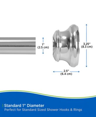 Twist Fit™ No Tools Decorative Shower Curtain Rod, 42-72"