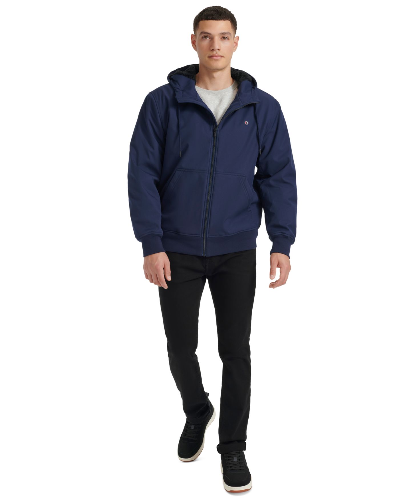 Мужская куртка Champion Sport Shell Hooded Zipper, цвет: Peacoat — фото 6