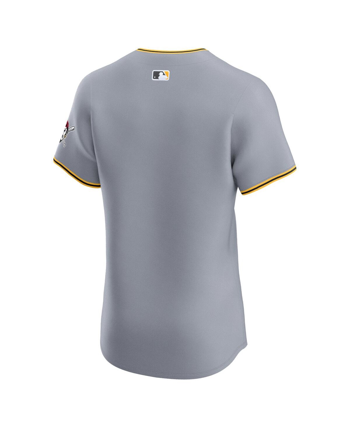 Nike Men'sPittsburgh Pirates Road Vapor Premier Elite Patch Jersey - Gray
