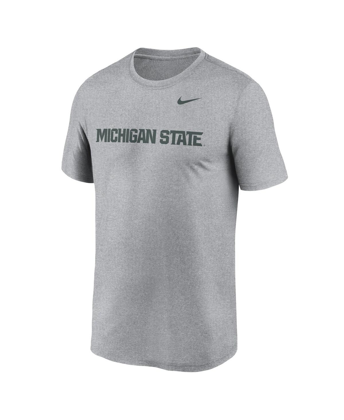 Nike Men's Heather Gray Michigan State Spartans Primetime Evergreen Wordmark T-shirt In Heather Gray