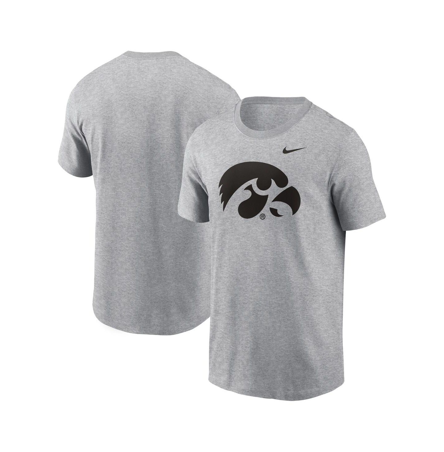 Мужская футболка Nike Iowa Hawkeyes Primetime Evergreen Logo, цвет: Меланжевый серый — фото 1