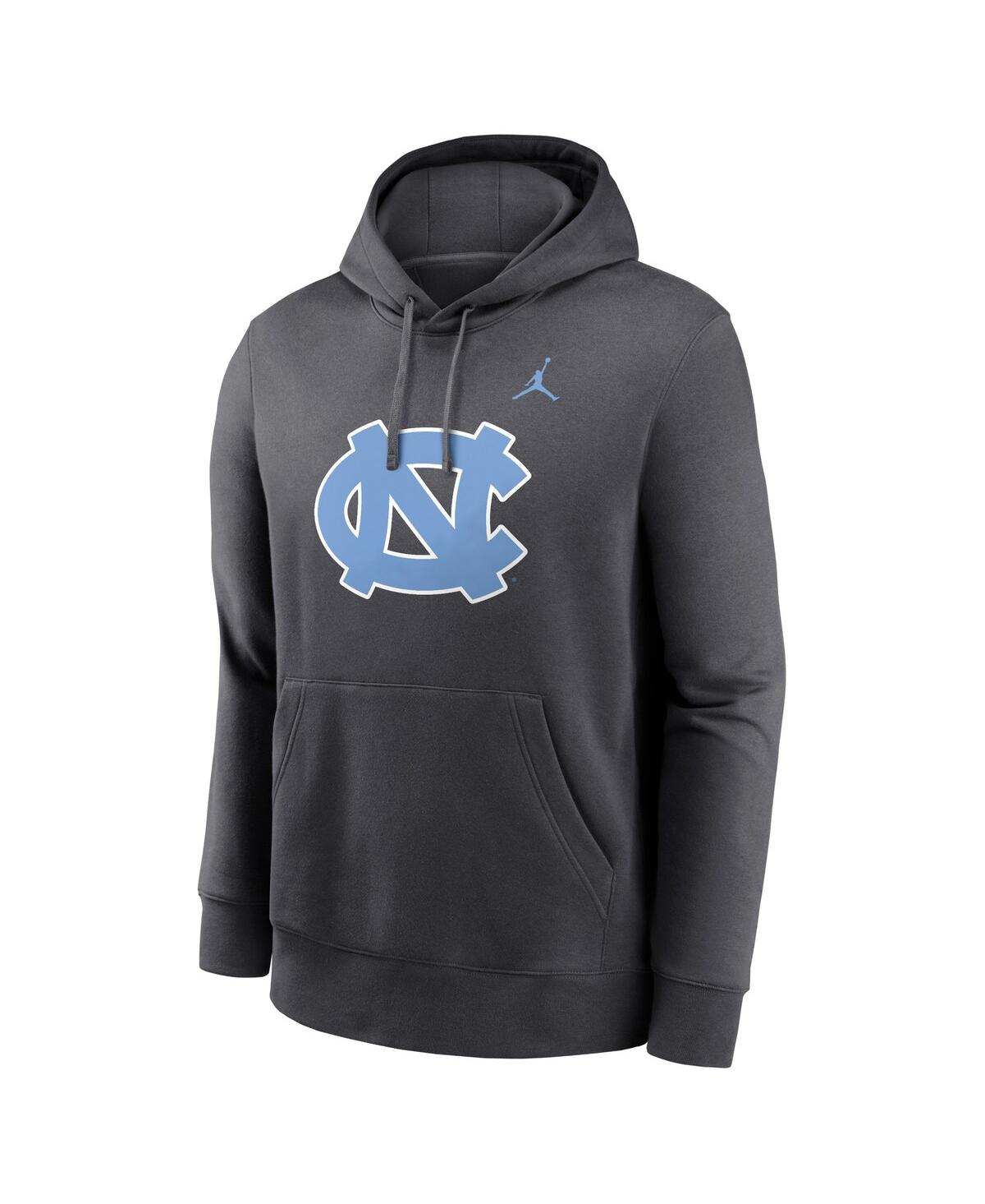 Jordan Men'sNorth Carolina Tar Heels Primetime Evergreen Club Fleece Pullover Hoodie - Anthracite