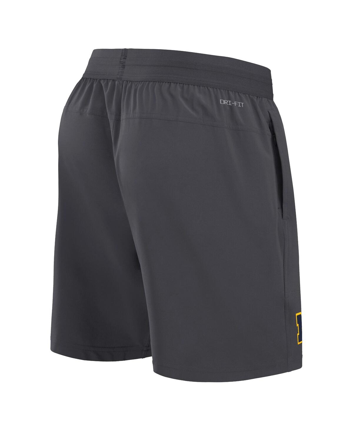 JORDAN MEN'S ANTHRACITE MICHIGAN WOLVERINES 2024 SIDELINE PERFORMANCE SHORTS 