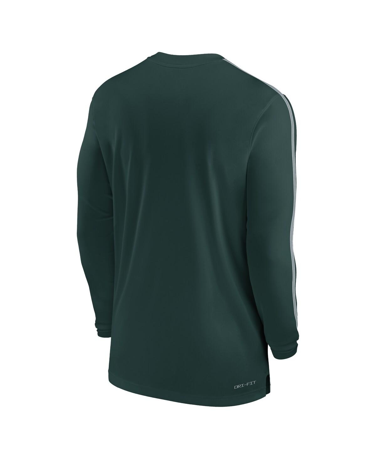 Nike Men's Michigan State Spartans 2024 Sideline Coach Uv Performance Long Sleeve T-Shirt - White