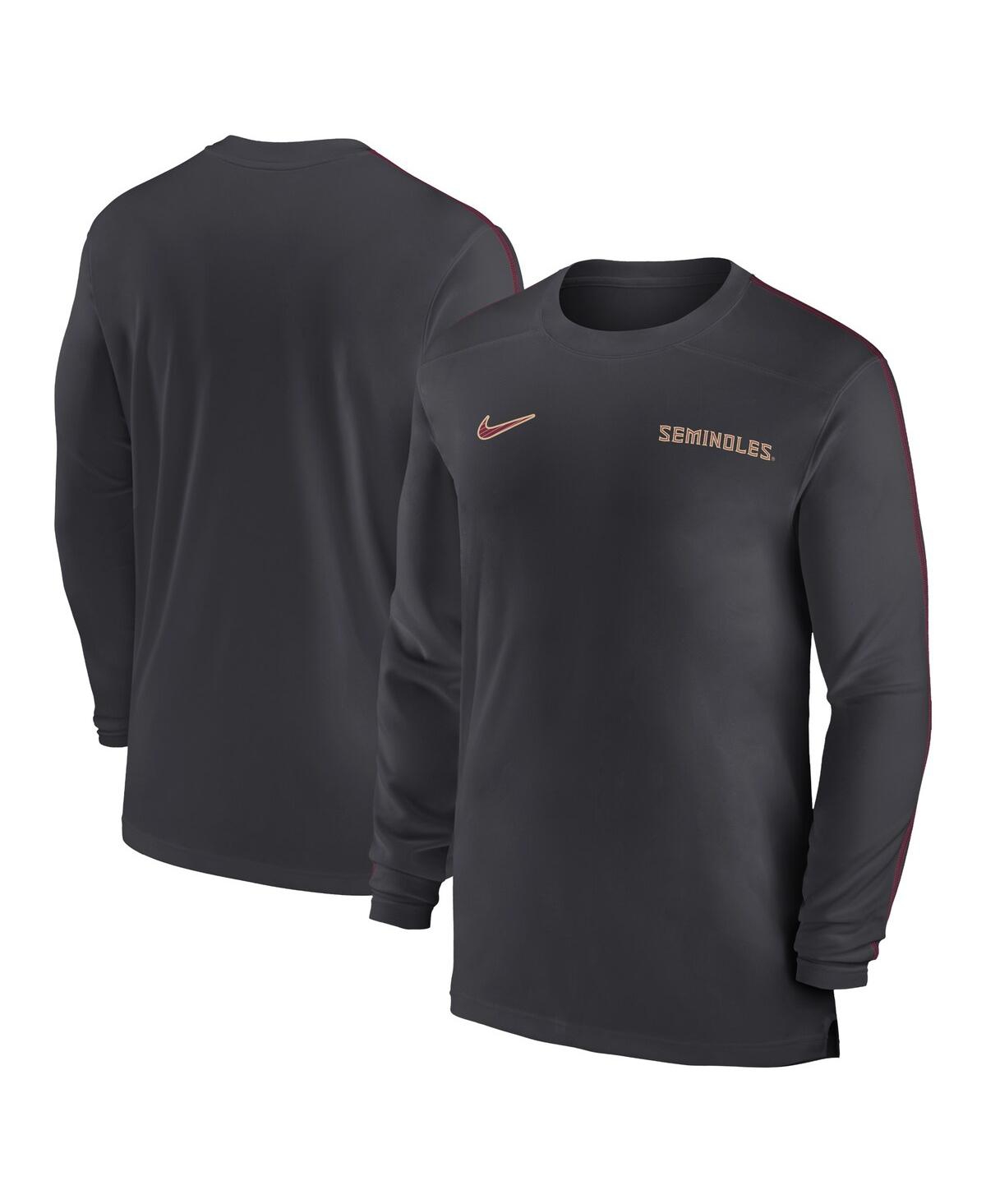 Nike Men's Florida State Seminoles 2024 Sideline Coach Uv Performance Long Sleeve T-Shirt - Garnet