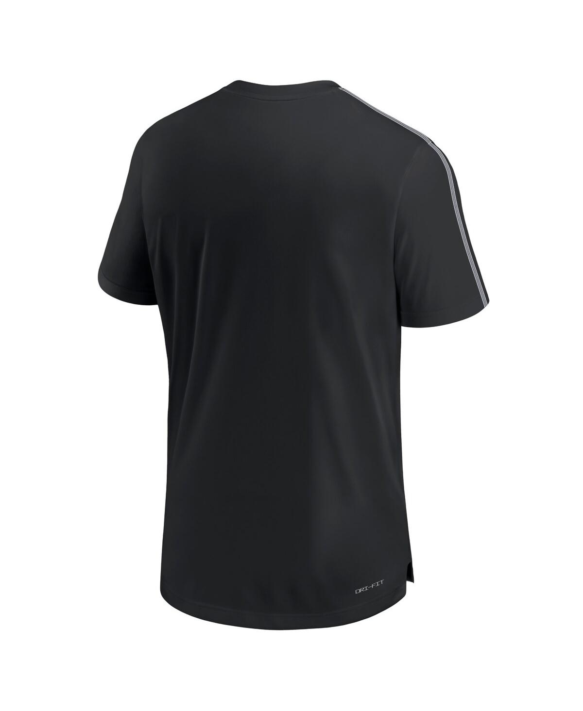 Nike Men's Black Stanford Cardinal 2024 Sideline Coach Performance T-shirt In Black,white