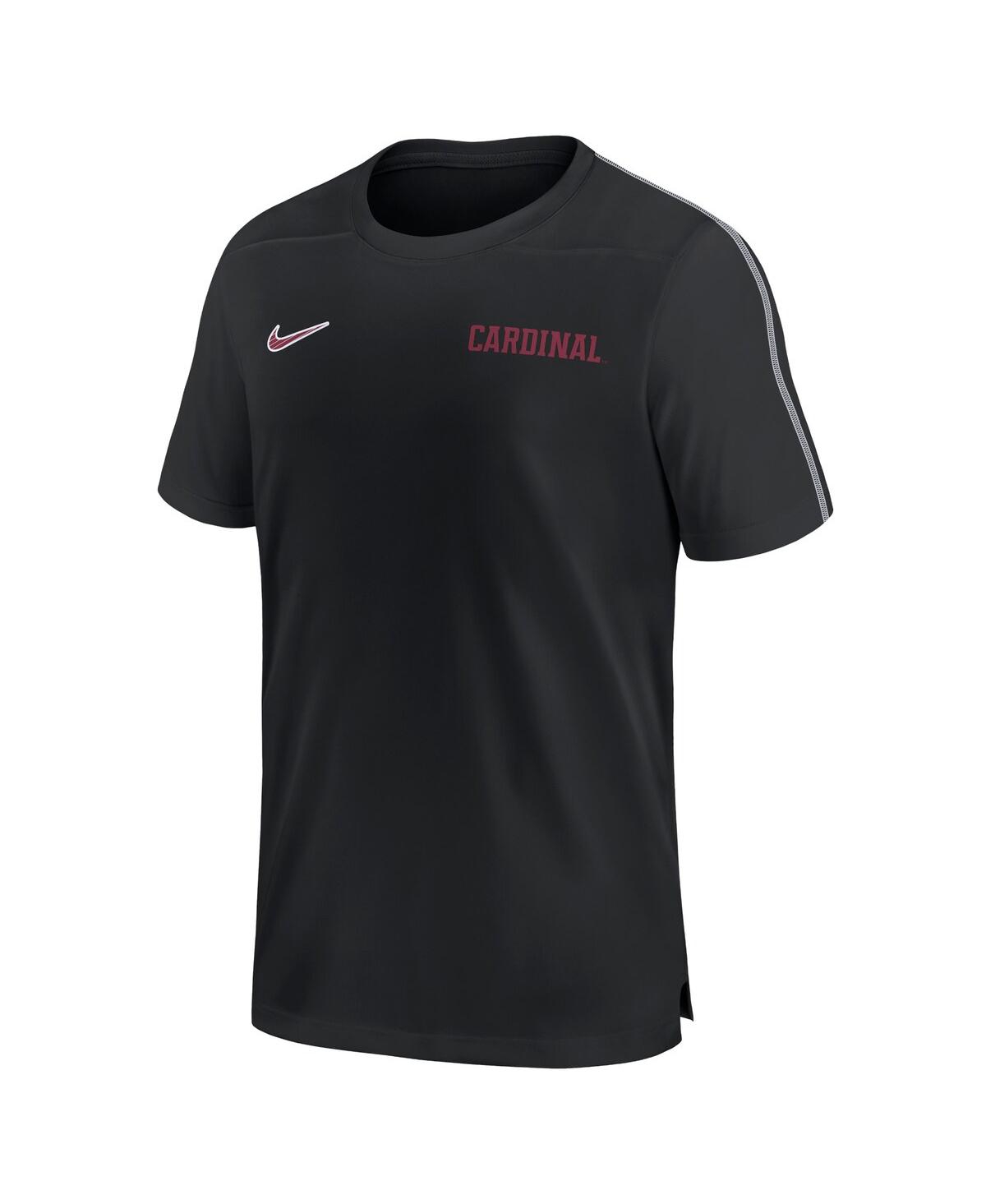 Nike Men's Black Stanford Cardinal 2024 Sideline Coach Performance T-shirt In Black,white