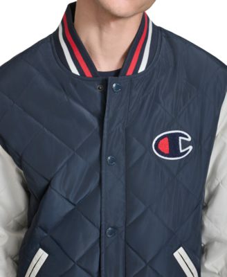 Men's Retro Quilted Logo Bomber Jacket