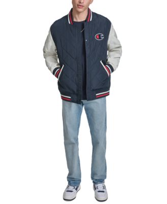 Men's Retro Quilted Logo Bomber Jacket