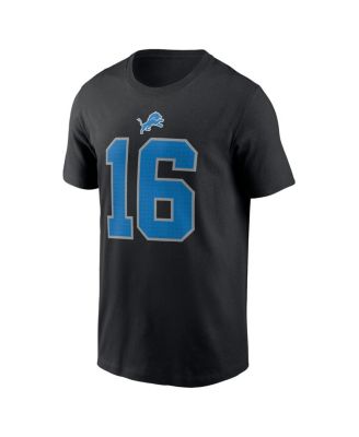 Men's Jared Goff Black Detroit Lions Name Number T-Shirt