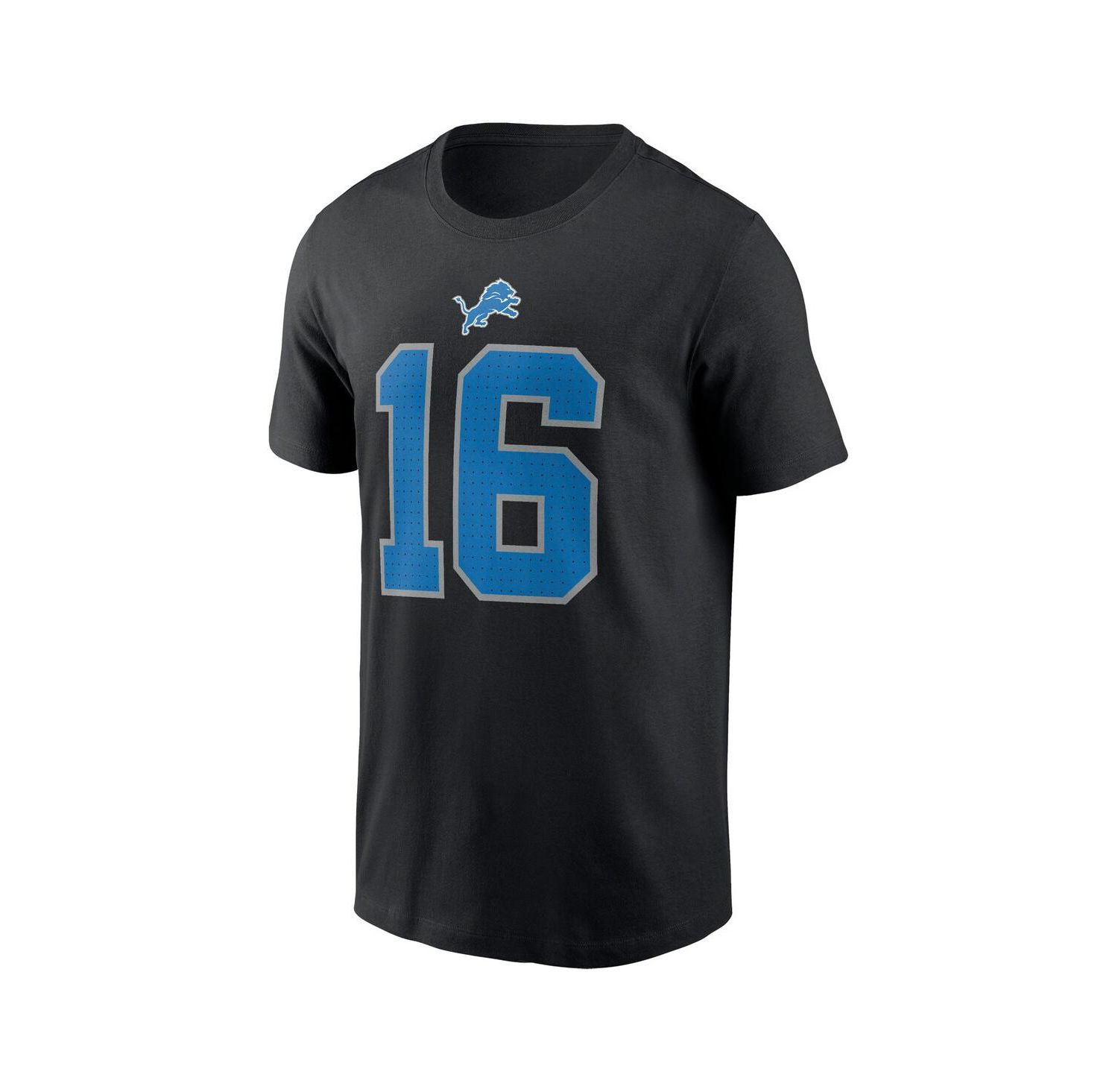 Men's Jared Goff Black Detroit Lions Name & Number T-Shirt