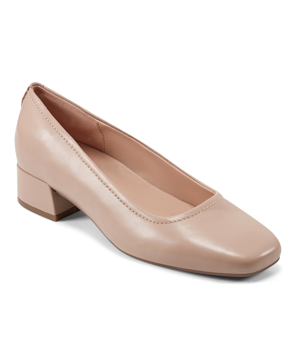 Women's Jain eFlex Low Block Heel Pumps - Light Natural, Gold Linen