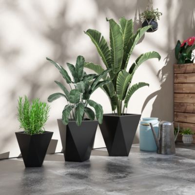 Geometric Outdoor Planters Stackable, Self-Draining, and Durable