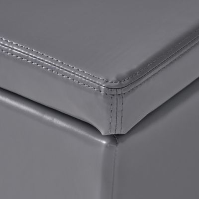 upholstered design with hidden storage is offered as a stylish storage ottoman