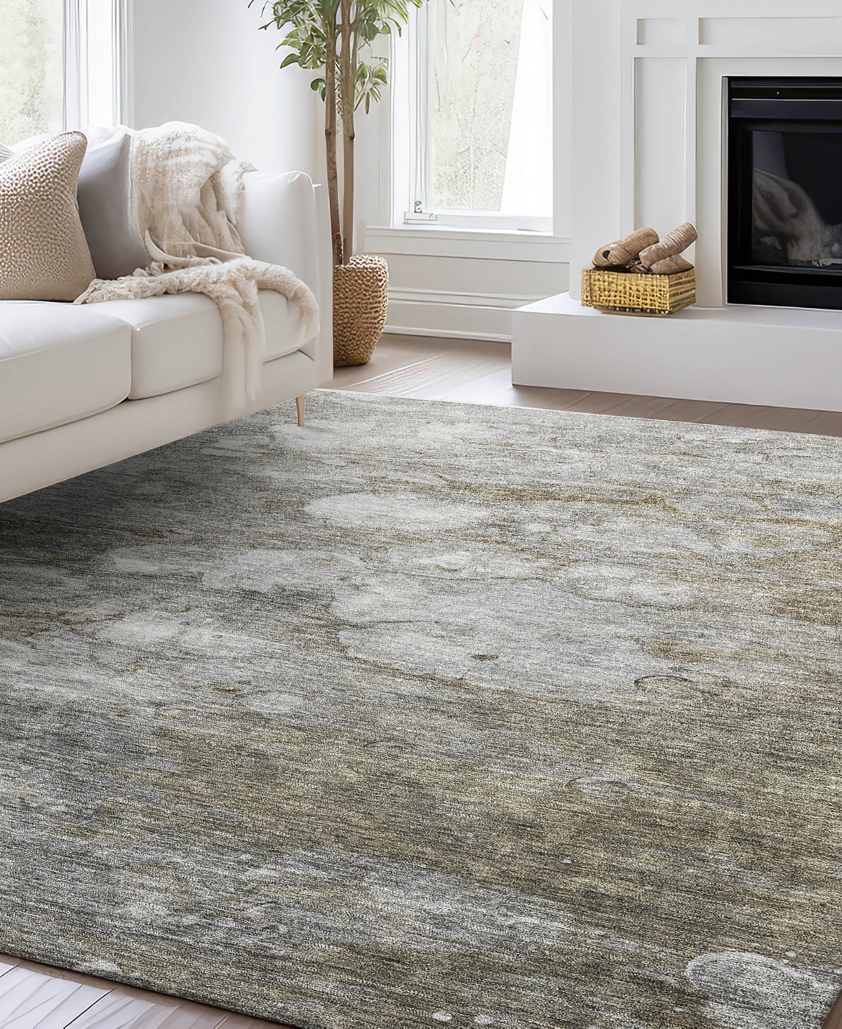 Dalyn Trevi Washable Tv7 3'x5' Area Rug In Taupe