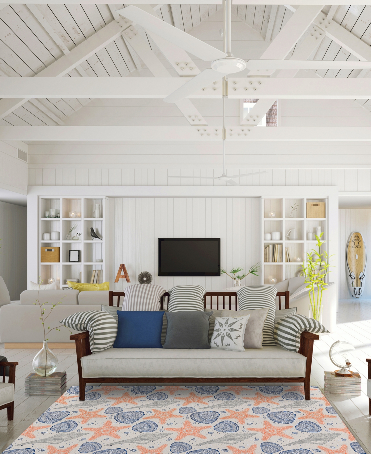 Dalyn Seabreeze Washable Sz4 5'x7'6 Area Rug In Flax