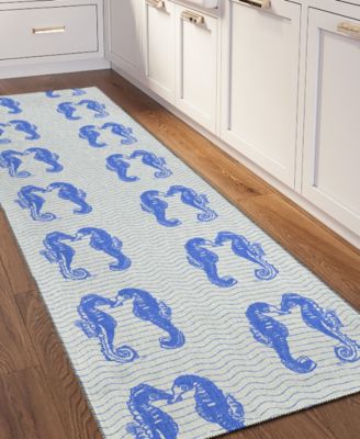 Seabreeze Washable SZ15 2'3x7'6 Runner Area Rug