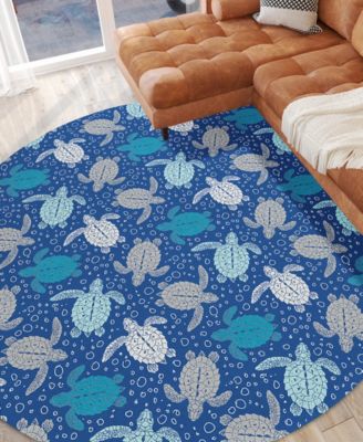 Seabreeze Washable SZ13 8'x8' Round Area Rug