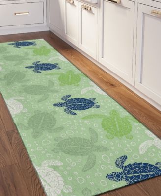 Seabreeze Washable SZ13 2'3x7'6 Runner Area Rug