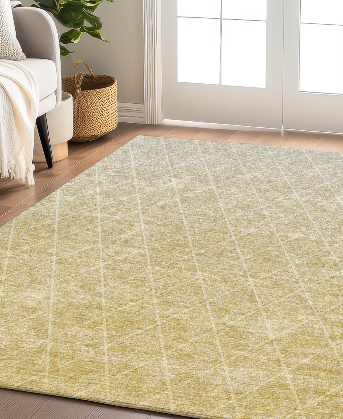 Dalyn Lazio Washable Lz2 9'x12' Area Rug In Wheat