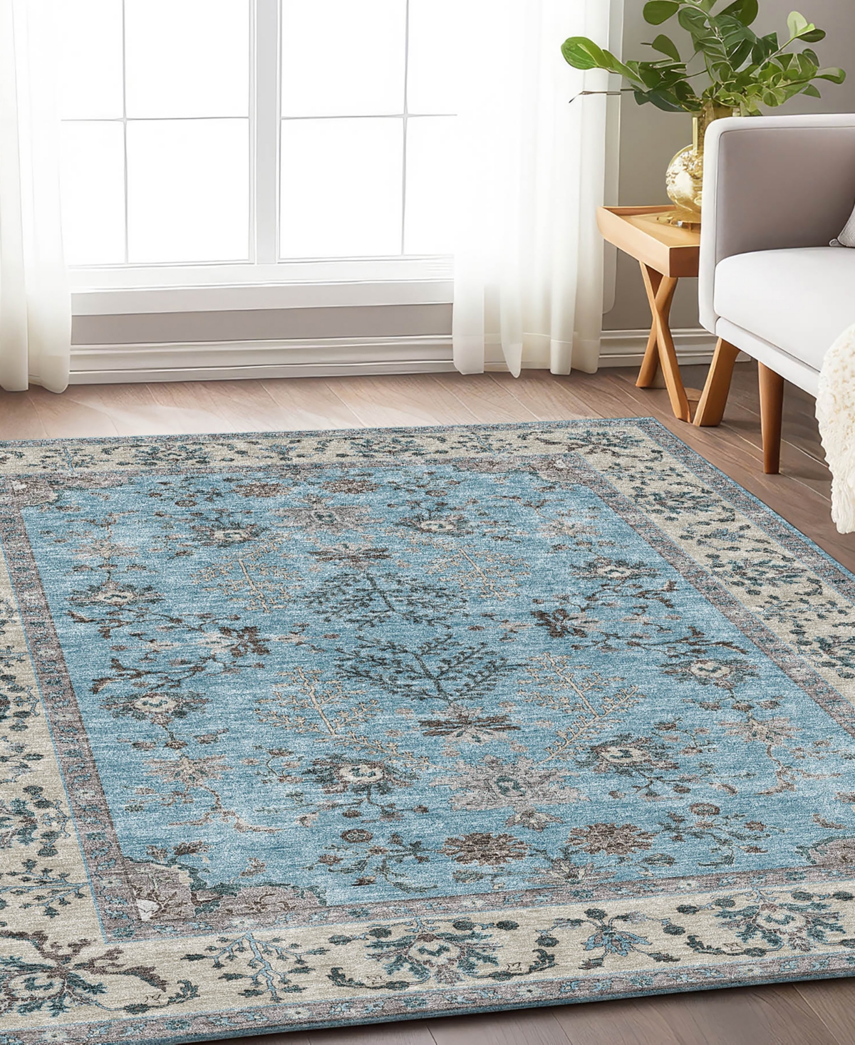 Dalyn Hatay Washable Hy9 5'x7'6"area Rug In Mist