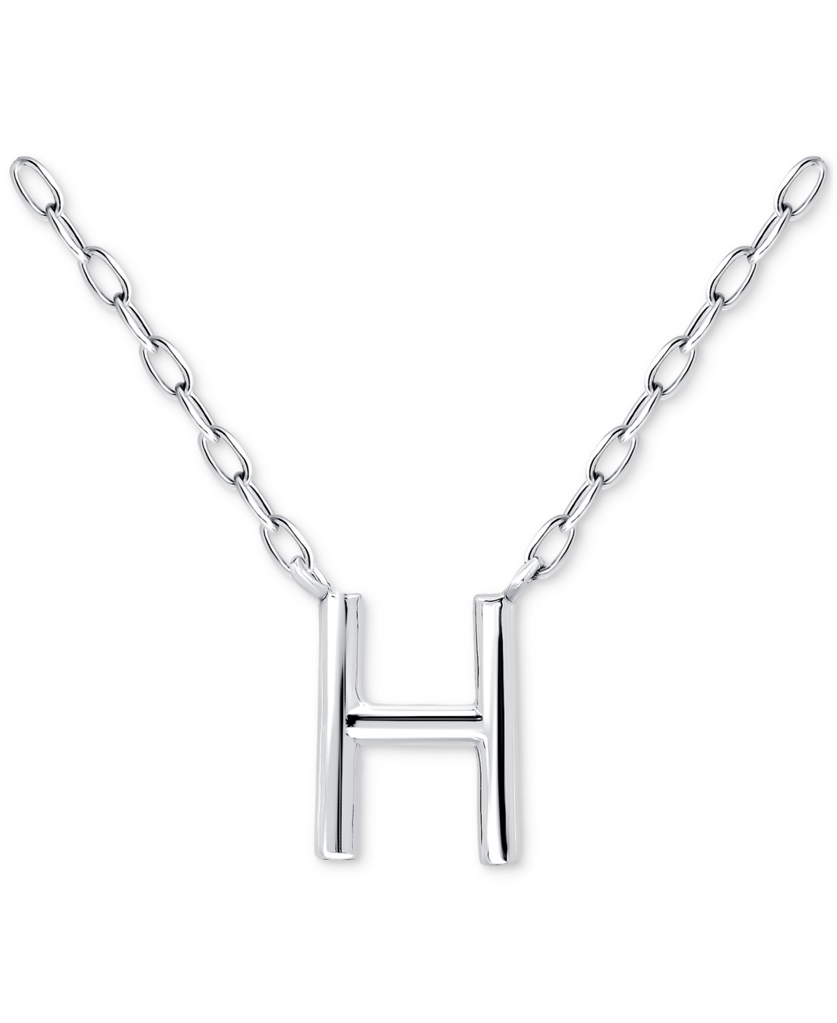 Giani Bernini Initial H Pendant Necklace in Sterling Silver, 16" + 2" extender, Created for Macy's - Silver
