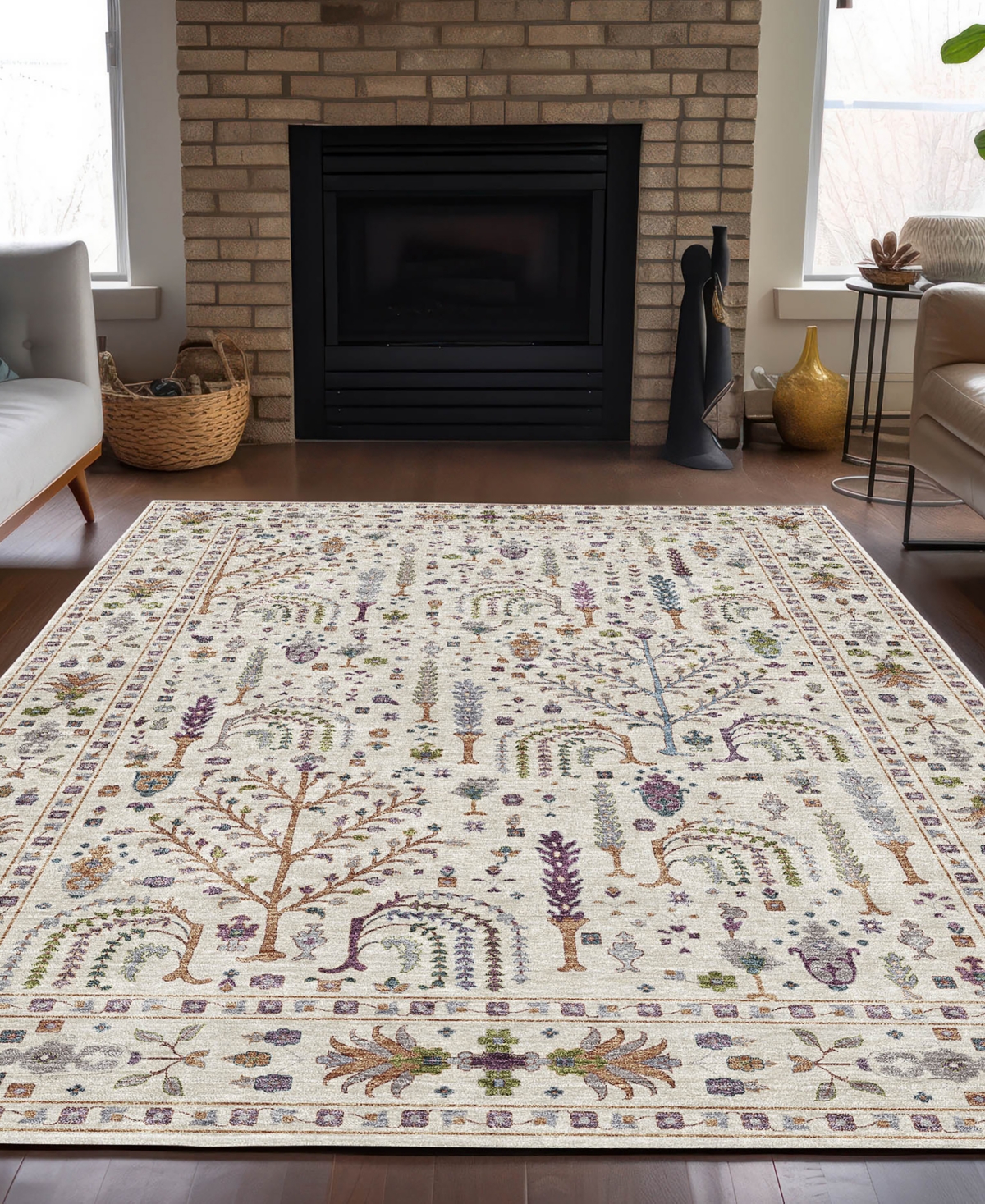 Dalyn Hatay Washable Hy5 10'x14' Area Rug In Ivory