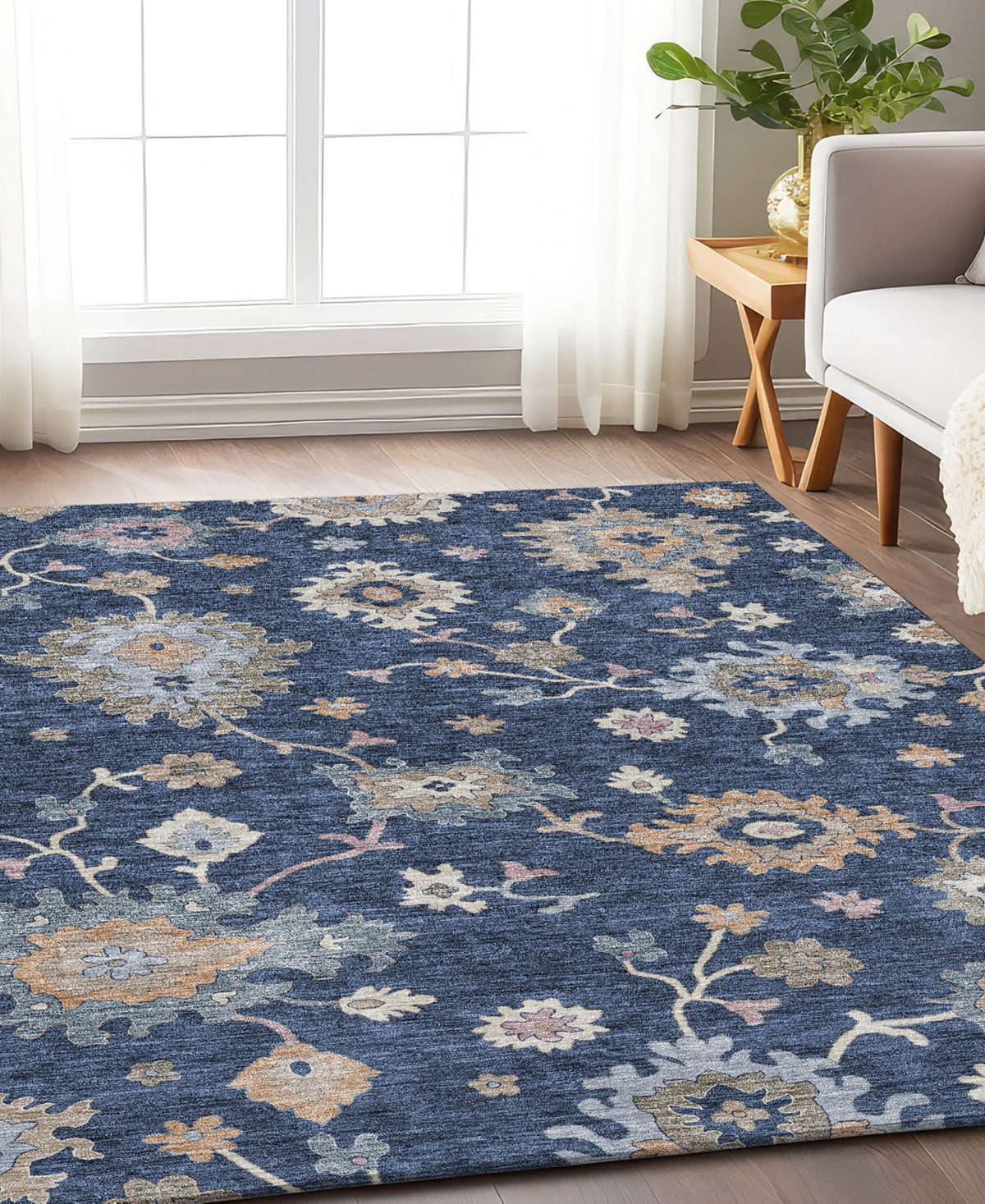 Dalyn Hatay Washable Hy4 8'x10' Area Rug In Navy