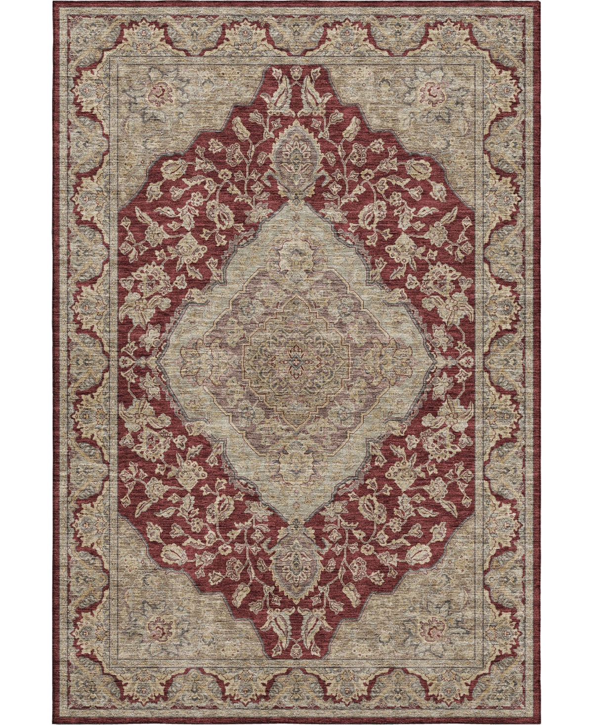 Dalyn Hatay Washable Hy3 2'3"x7'6" Runner Area Rug In Maroon