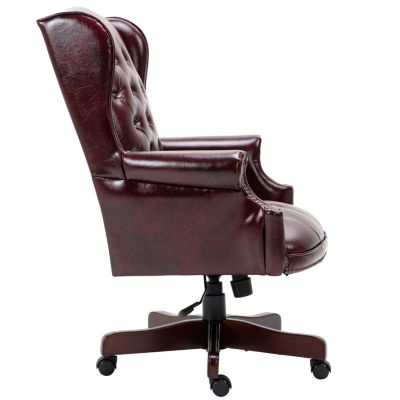 Streamdale Pneumatic height adjustable office chair with plush leather