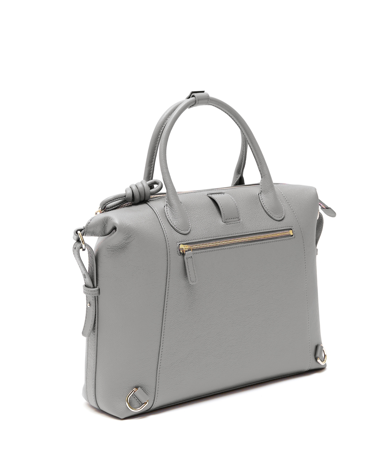 Esin Akan Wimbledon Large Leather Backpack Tote In Gray