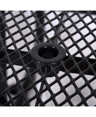 Streamdale Square Outdoor Steel Picnic Table 46" black, with umbrella pole