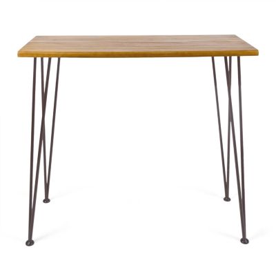 Streamdale Chic Industrial Teak Acacia Wood Outdoor Bar Table