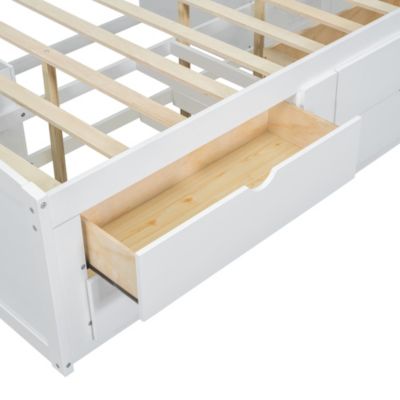 Streamdale White Full-Size Wood Daybed with Cabinet Storage