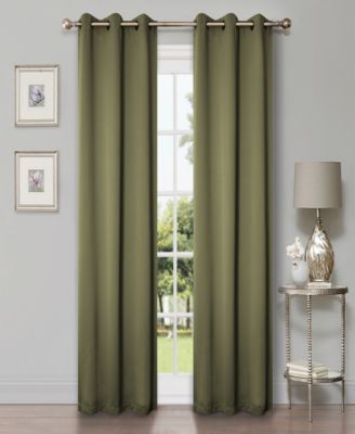 Solid Semi Blackout Grommet Room Darkening Curtain Panels, Set of 2