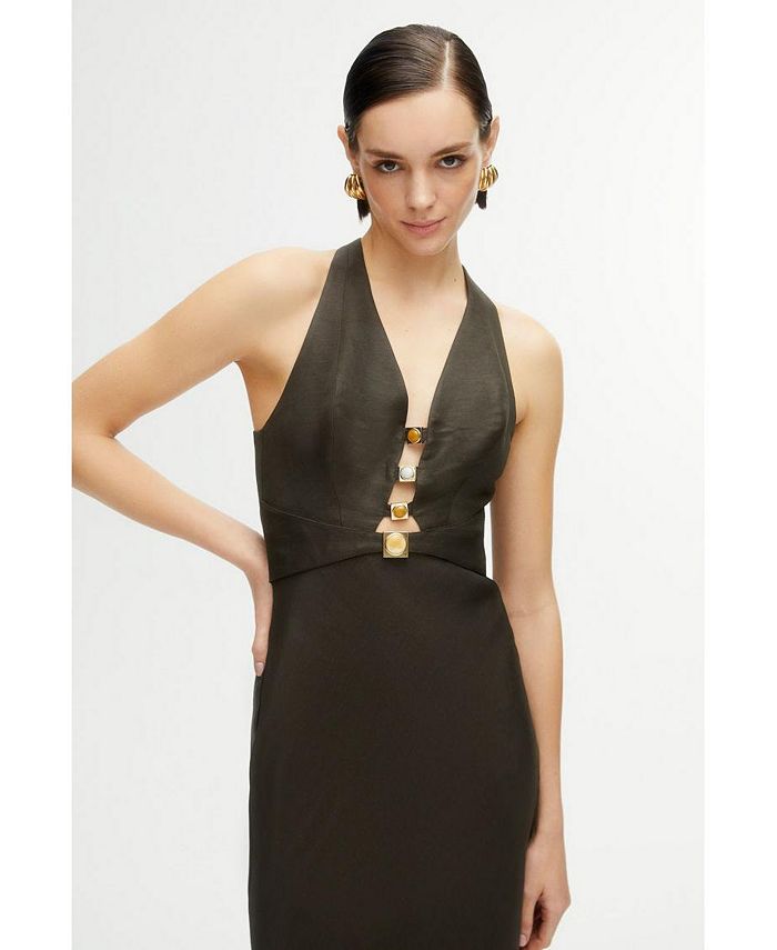 Nocturne Muse – Cutout Backless Midi Dress by The Nevermore