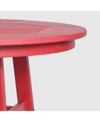 5 PC HDPE Outdoor Patio Dining Bar Table and Counter High Round Stools