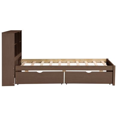 Streamdale Modern Twin Bed Frame with USB/Storage Headboard