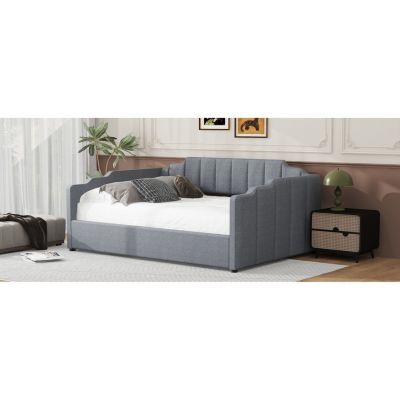 Streamdale Upholstered Daybed with Underneath Storage, Full Size, Gray